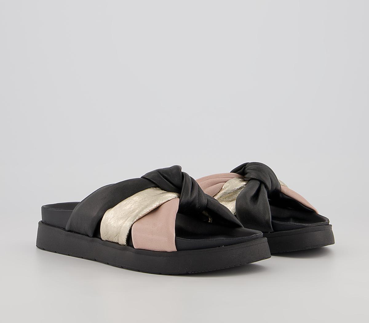 OFFICESutton Knotted Sandals OFFICESutton Knotted SandalsBlack Blush Gold Mix