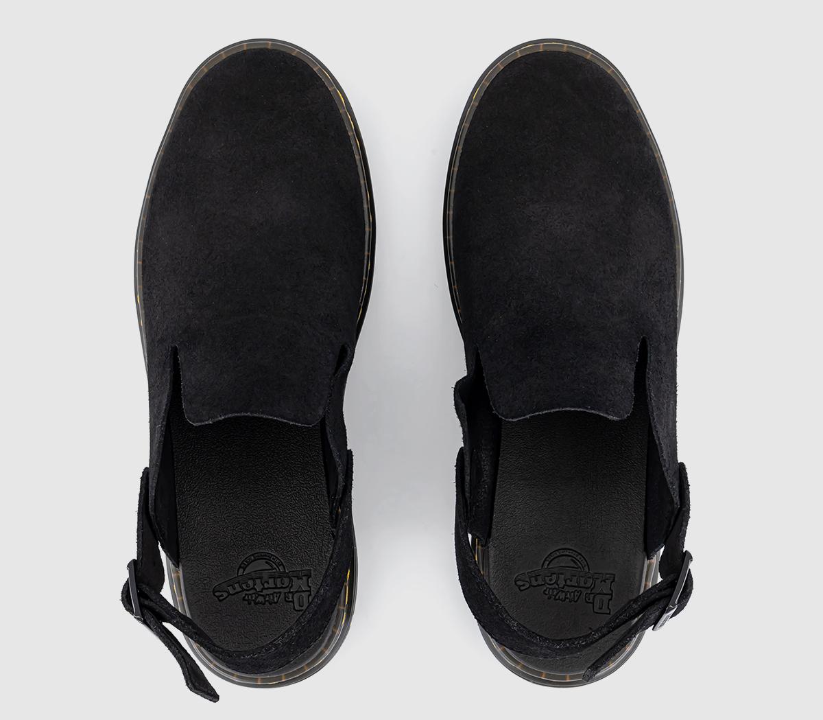 Dr. Martens Carlson Mules Black Eh Suede Mb - Men's Casual Shoes