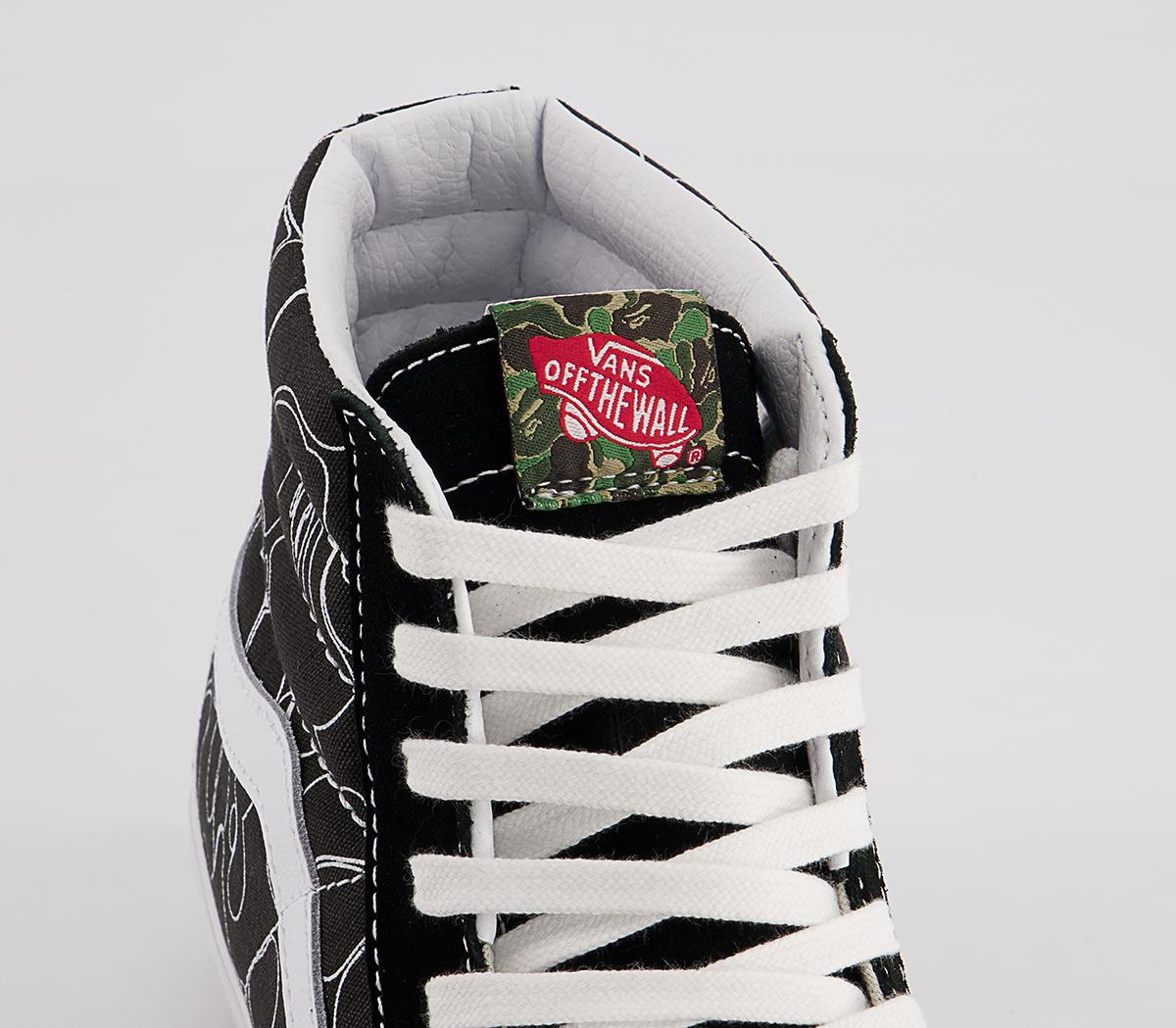 Vans Vault Bape X Vans Sk8 Hi 38 Dx Trainers Vans Vault Bape X Vans Sk8 Hi 38 Dx Trainers Line Camo Black
