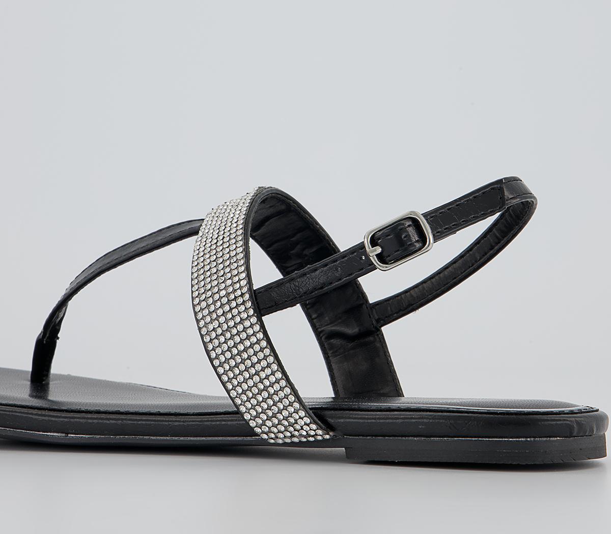 Office Shimmy Embellished Toe Post Sandals Office Shimmy Embellished Toe Post Sandals Black