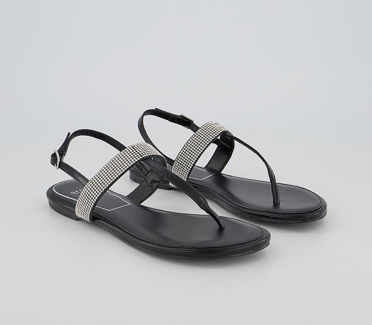 Office Shimmy Embellished Toe Post Sandals Office Shimmy Embellished Toe Post Sandals Black