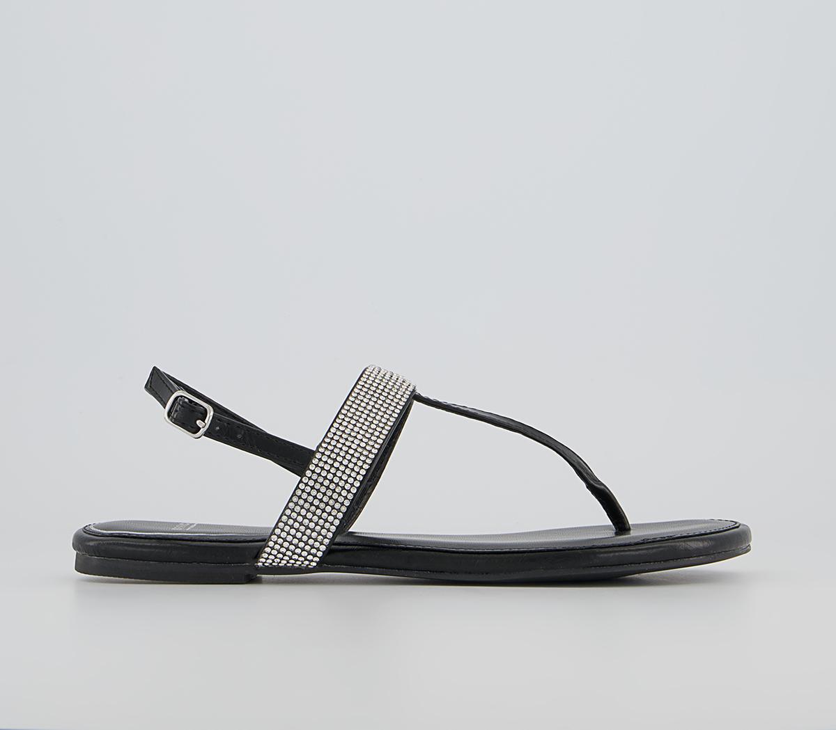 Office Shimmy Embellished Toe Post Sandals Office Shimmy Embellished Toe Post Sandals Black