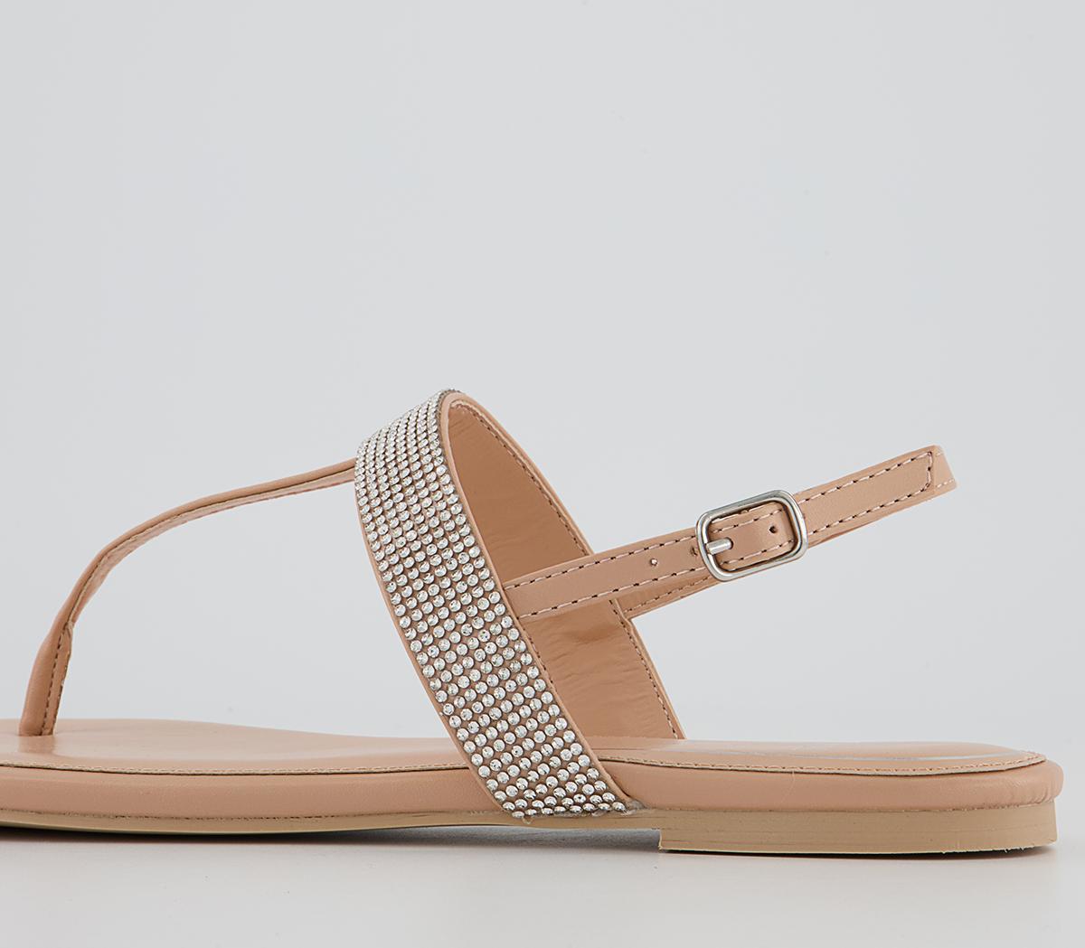 Office Shimmy Embellished Toe Post Sandals Office Shimmy Embellished Toe Post Sandals Nude