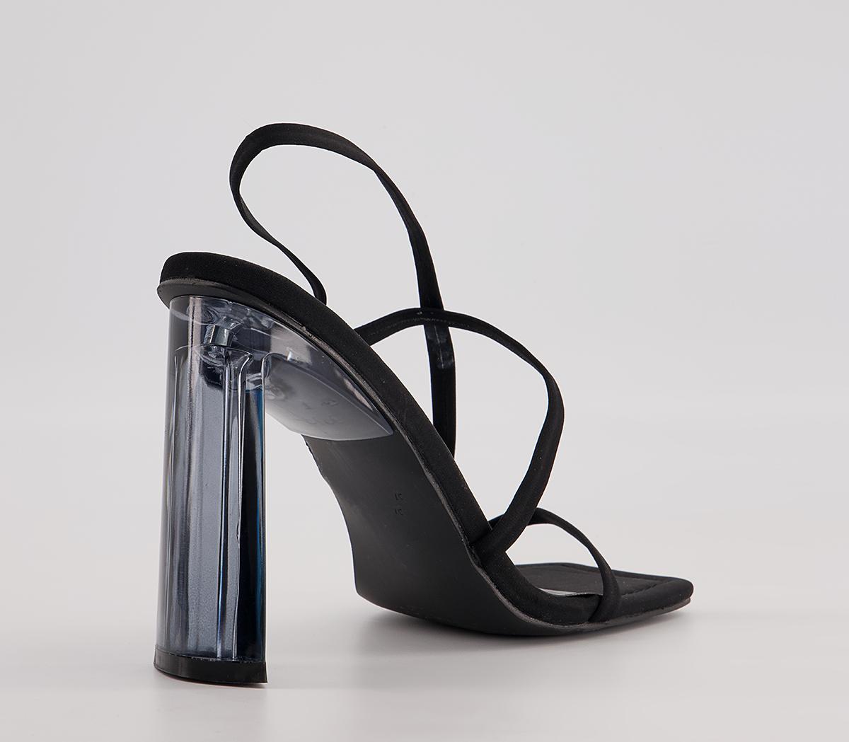Office Heema Perspex Heeled Sandals Office Heema Perspex Heeled Sandals Black