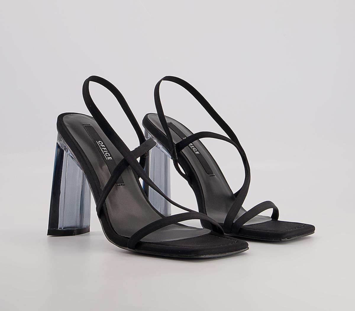 Office Heema Perspex Heeled Sandals Office Heema Perspex Heeled Sandals Black