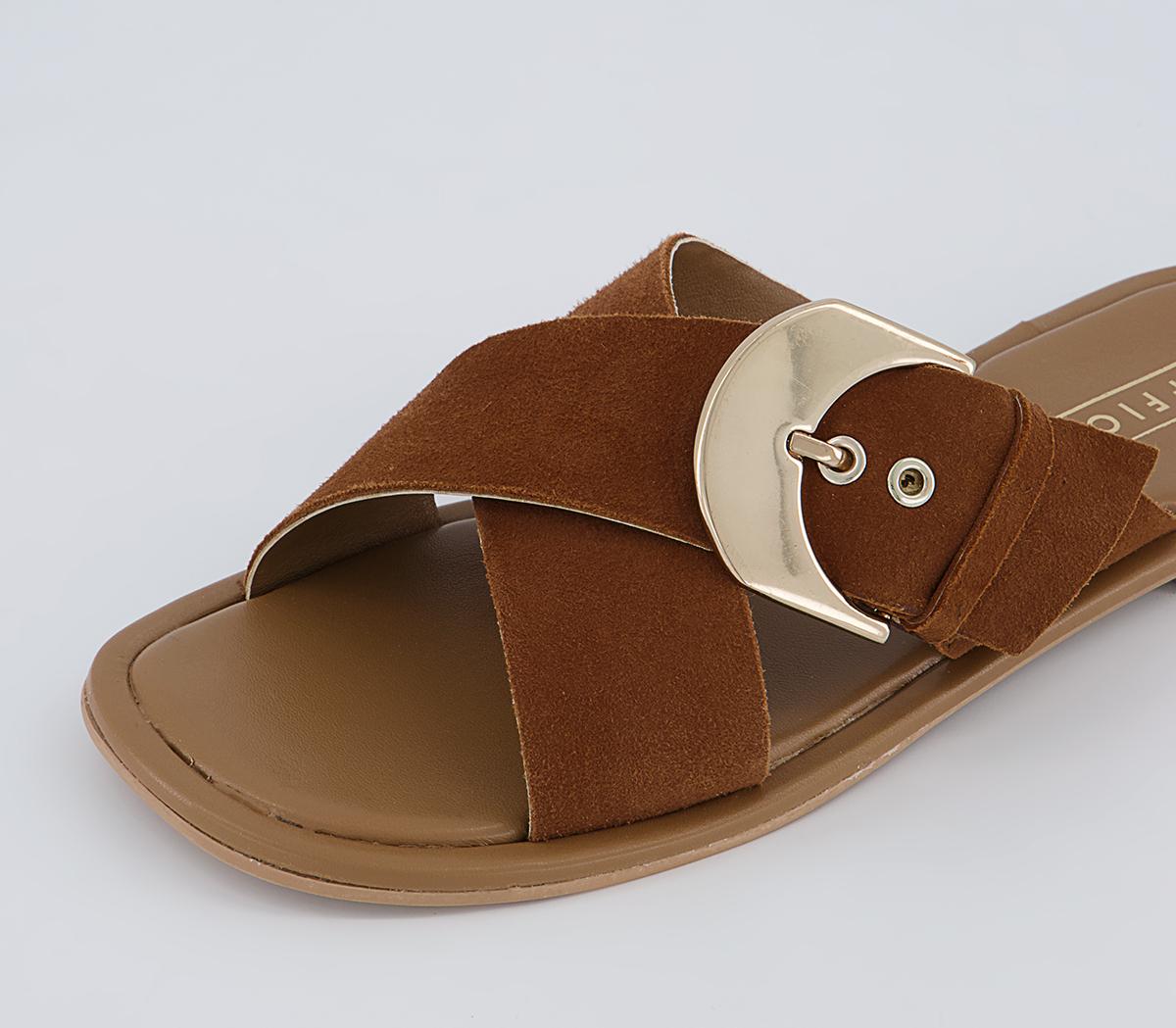 OFFICE Simper Buckle Mule Sandals OFFICE Simper Buckle Mule Sandals Tan Suede