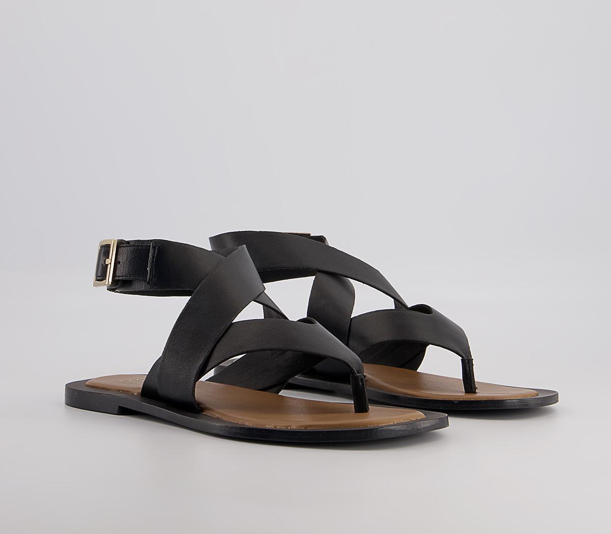 Office Sashay Toe Post Sandals Office Sashay Toe Post Sandals Black Leather