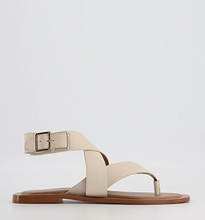 Office Sashay Toe Post Sandals White Leather