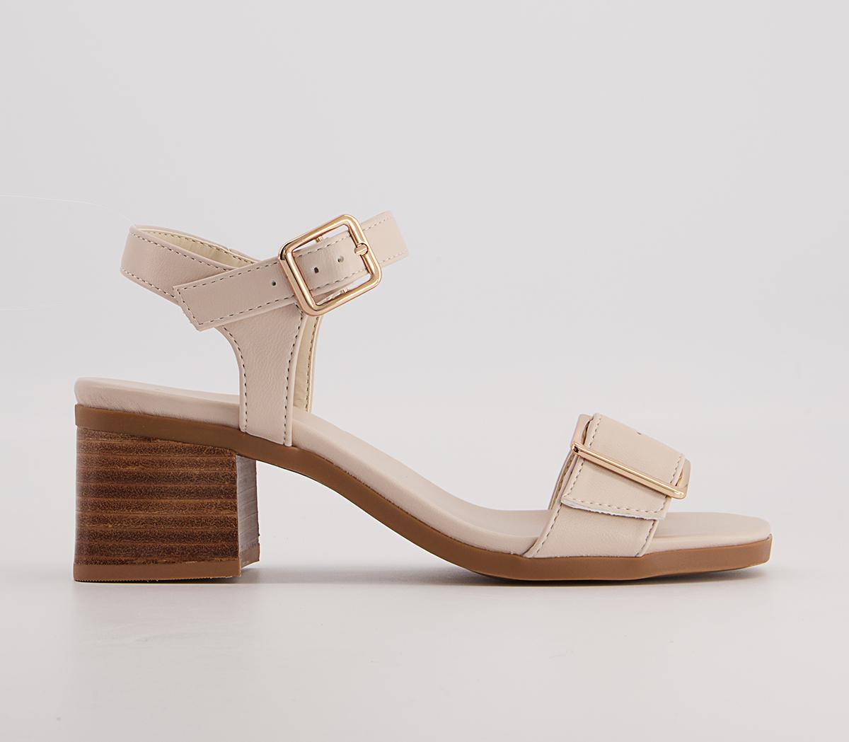 OFFICE Manning Block Heel Sandals Off White - Mid Heels