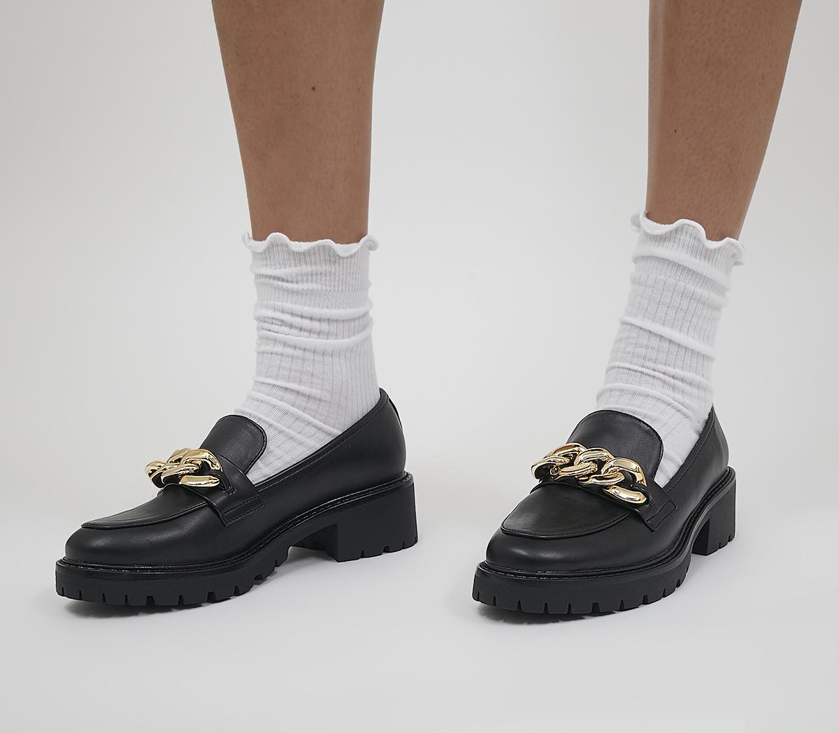 OFFICE Malted Chunky Chain Loafers Black - Women’s Loafers