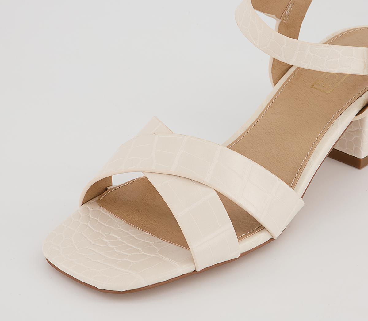 Office Majesty Cross Strap Block Heels Office Majesty Cross Strap Block Heels White