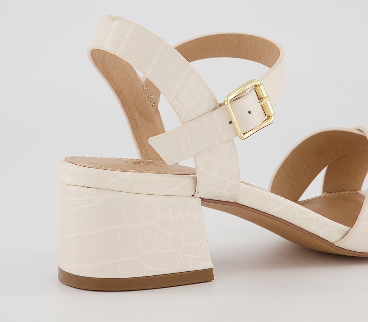Office Majesty Cross Strap Block Heels Office Majesty Cross Strap Block Heels White