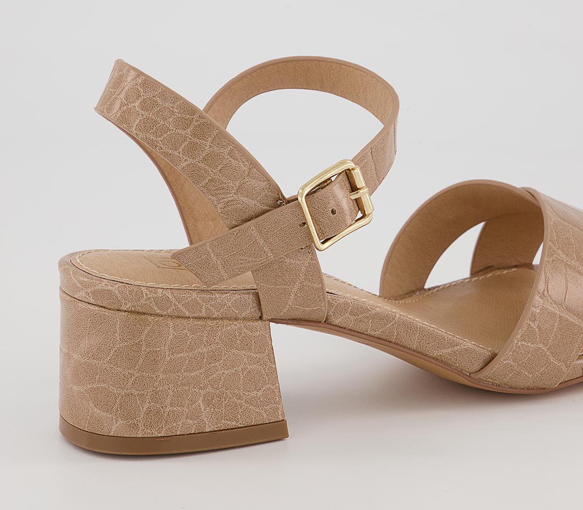 OFFICEMajesty Cross Strap Block HeelsTan
