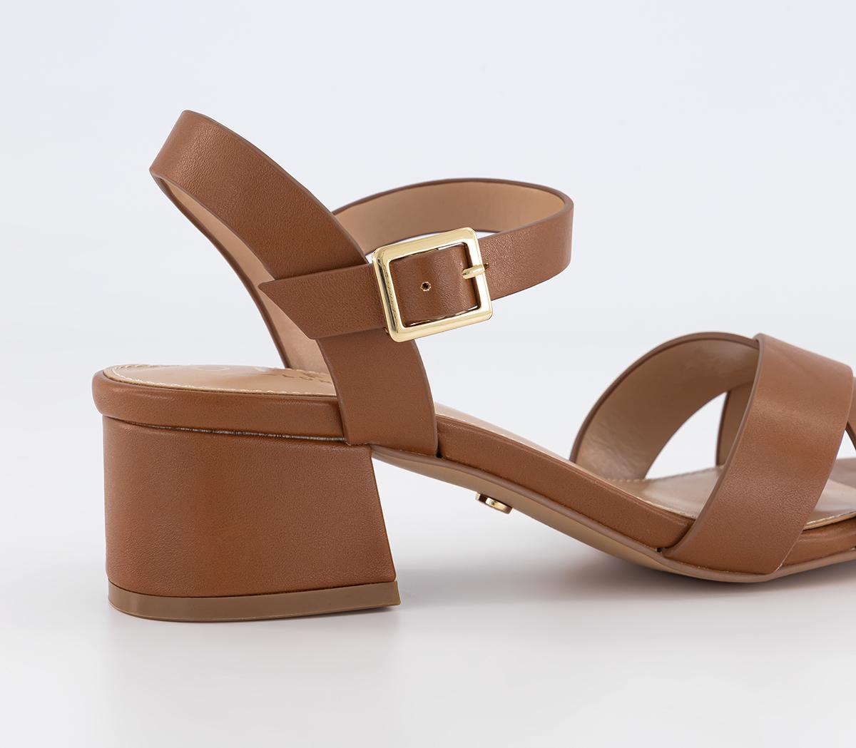 OFFICEMajesty Cross Strap Block HeelsNew Tan