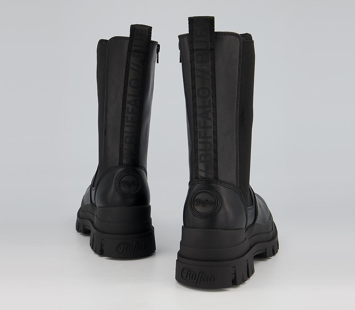 buffalo aspha flat ankle boots in washed denim