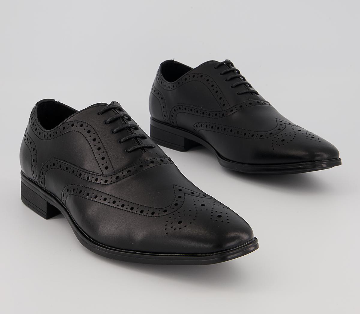 OFFICE Macro 2 Oxford Brogues Black Leather - Men’s Smart Shoes