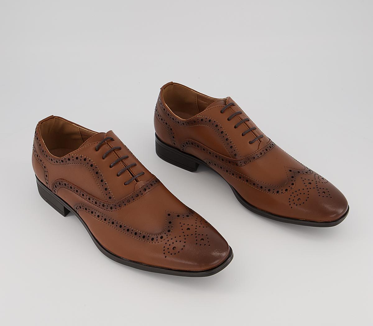 OFFICE Macro 2 Oxford Brogues Tan Leather - Men’s Smart Shoes