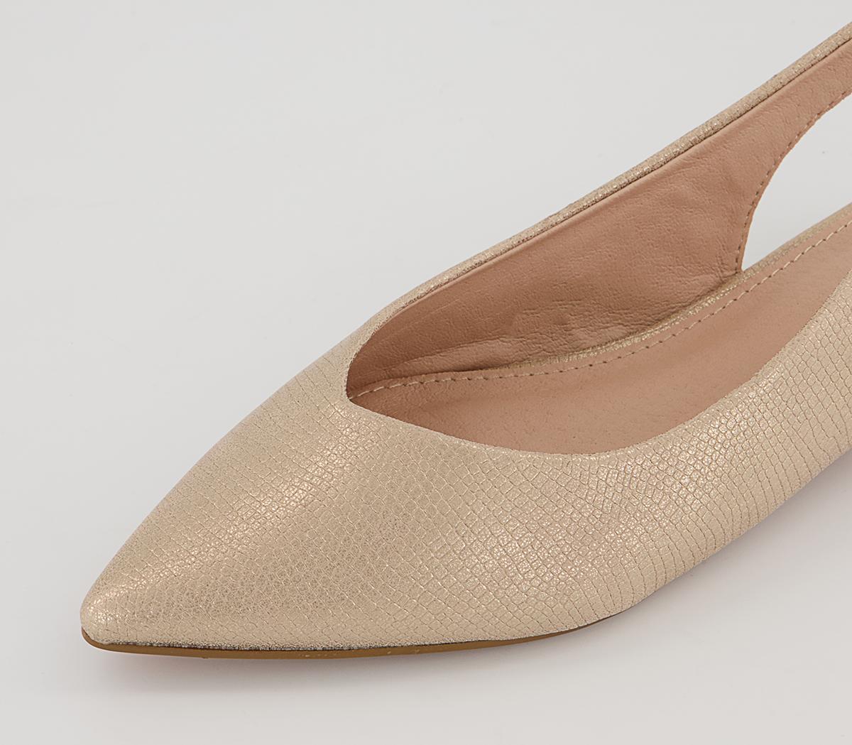 Office Faroe Pointed Sling Back Pumps Office Faroe Pointed Sling Back Pumps Gold Metallic