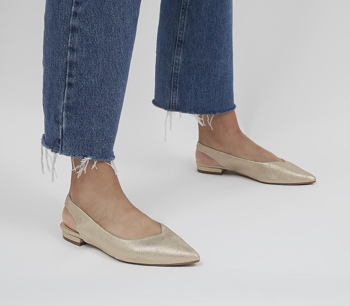 Gold store slingback flats