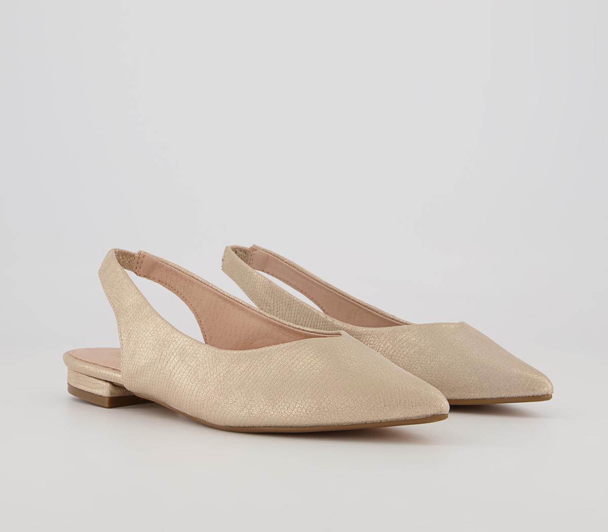 Office Faroe Pointed Sling Back Pumps Office Faroe Pointed Sling Back Pumps Gold Metallic