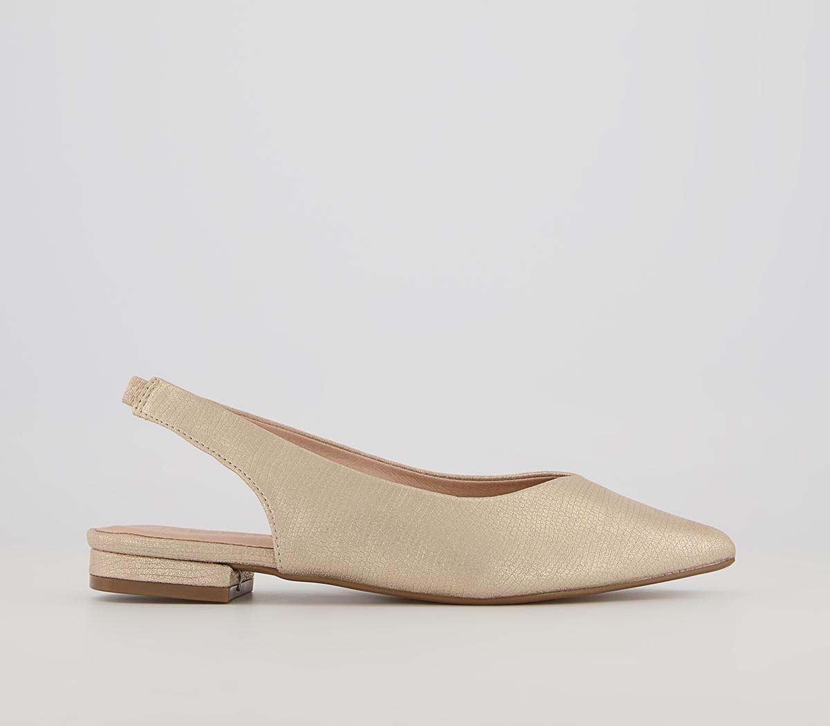 Office Faroe Pointed Sling Back Pumps Office Faroe Pointed Sling Back Pumps Gold Metallic