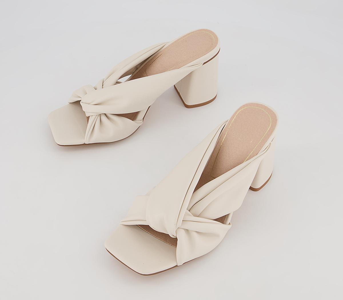 Office Macie Twist Front Block Heeled Slip On Mules Office Macie Twist Front Block Heeled Slip On Mules Beige
