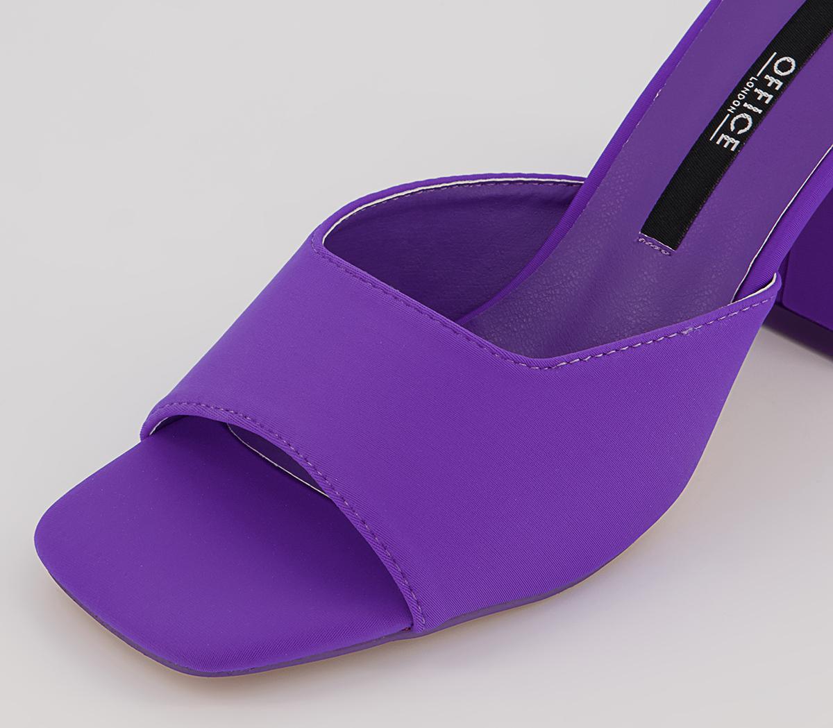 Office Meme Block Heel Mules Office Meme Block Heel Mules Purple