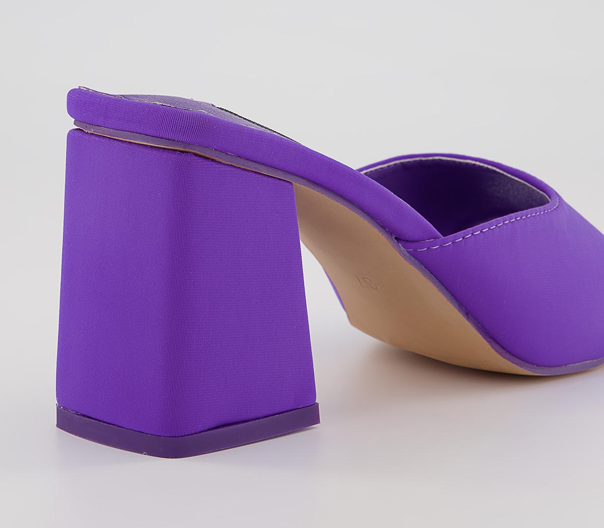 Office Meme Block Heel Mules Office Meme Block Heel Mules Purple