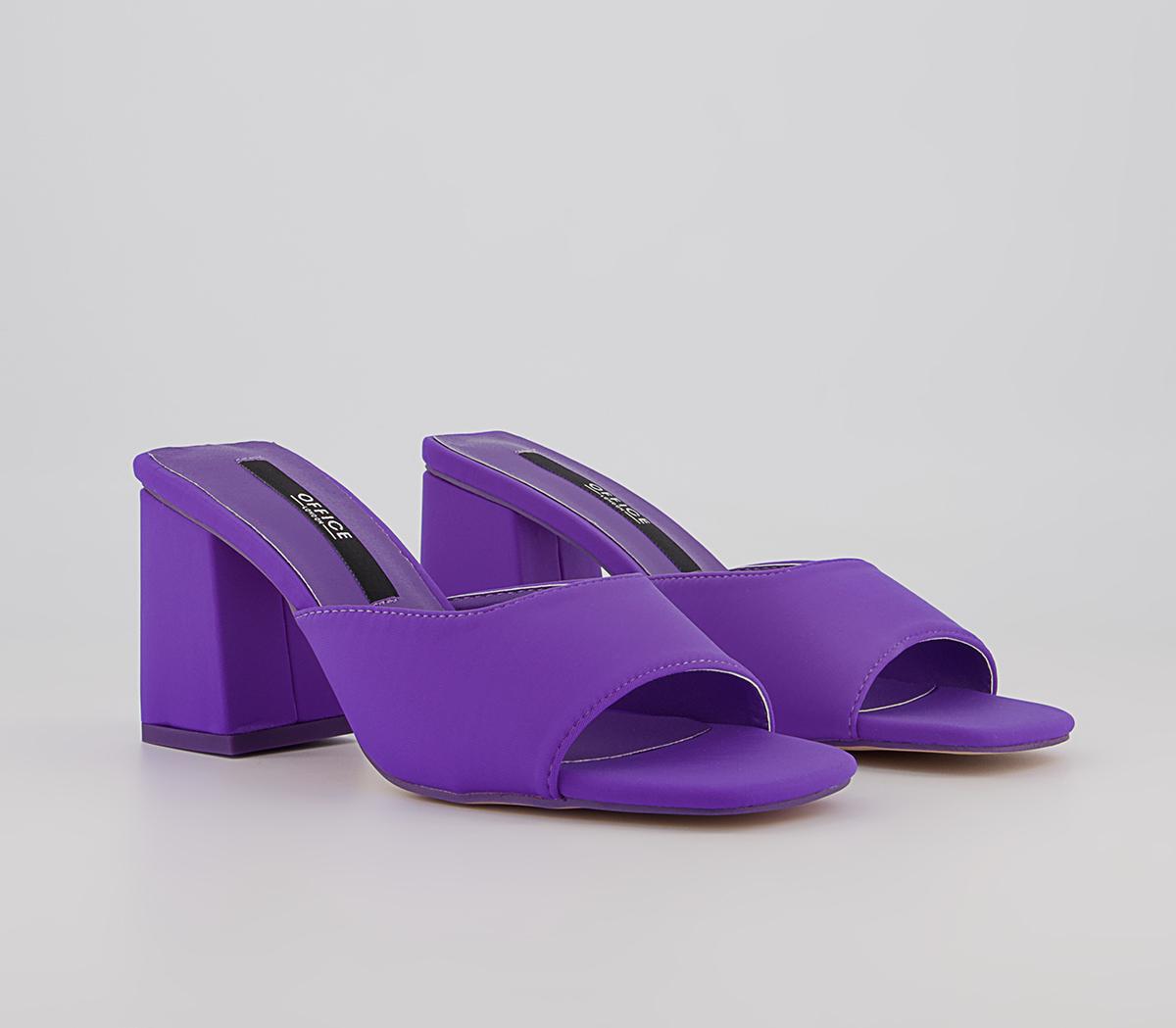 Office Meme Block Heel Mules Office Meme Block Heel Mules Purple