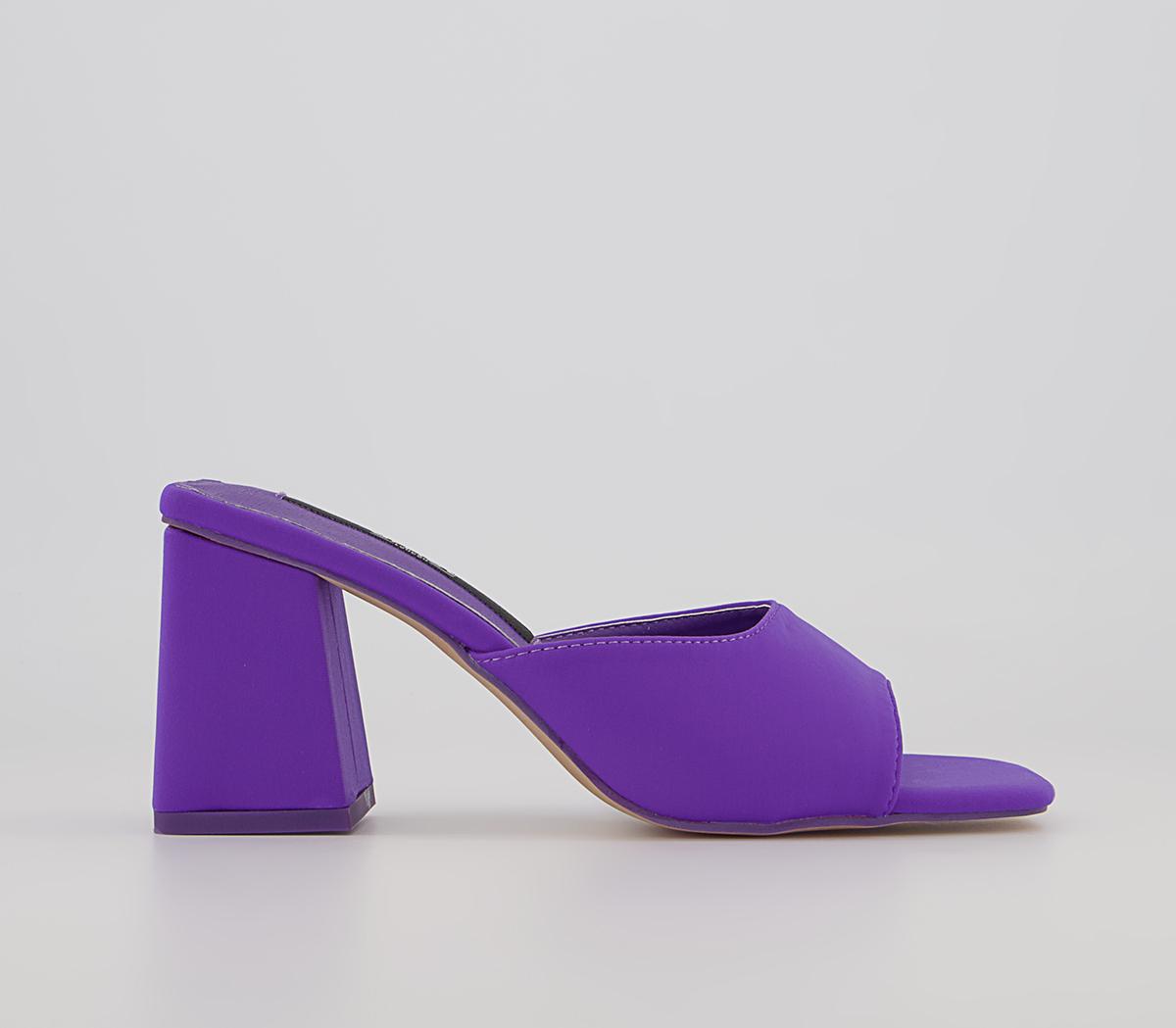 Office Meme Block Heel Mules Office Meme Block Heel Mules Purple