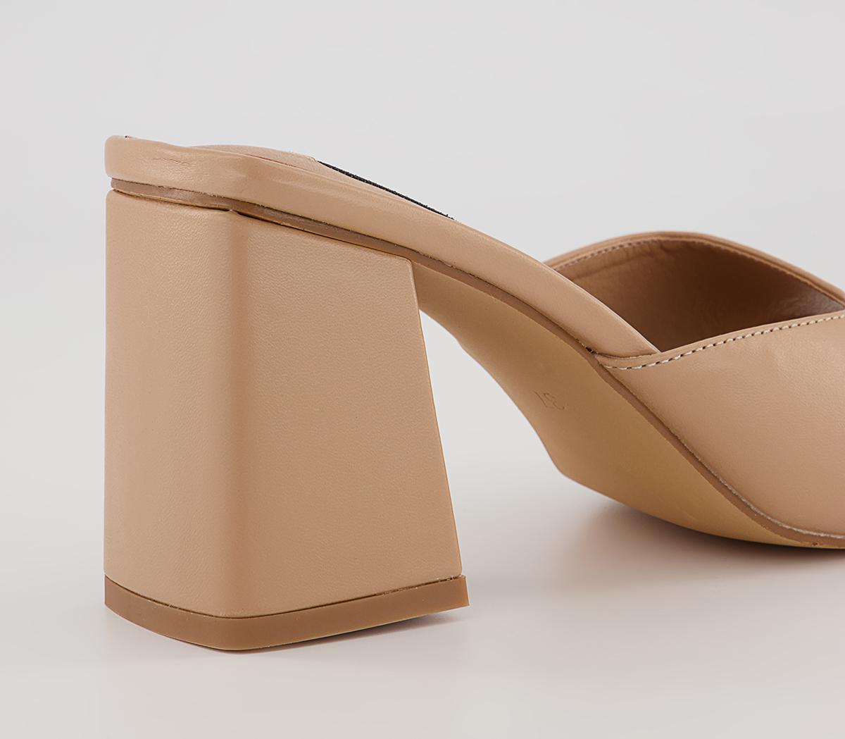 Office Meme Block Heel Mules Office Meme Block Heel Mules Nude