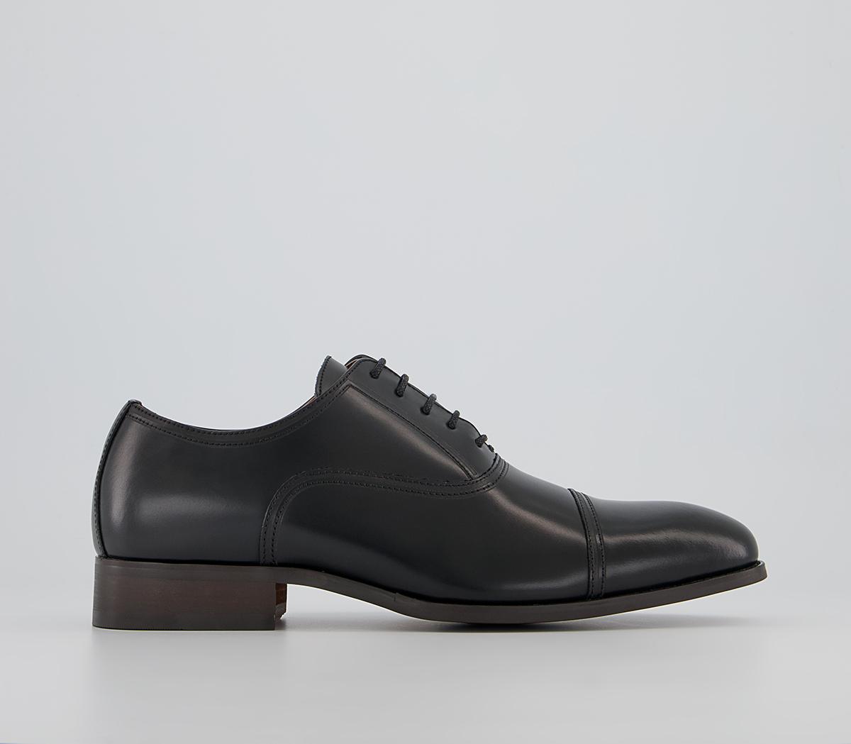 OFFICE Maresco High Shine Toe Cap Oxford Shoes Black Leather - Men’s ...