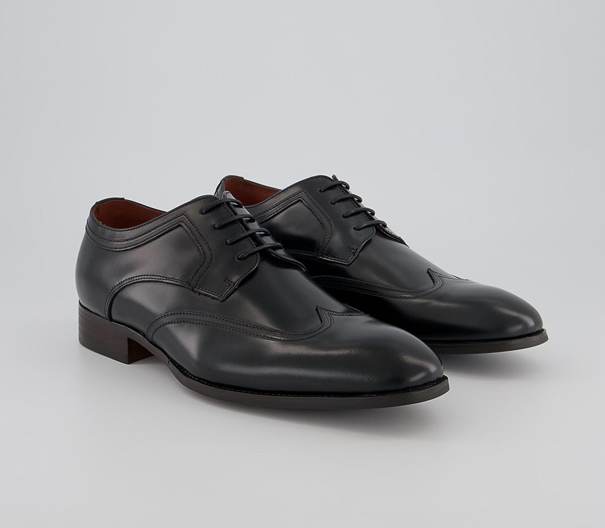 Office Matayo High Shine Plain Toe Wingcap Derby Shoes Office Matayo High Shine Plain Toe Wingcap Derby Shoes Black Leather