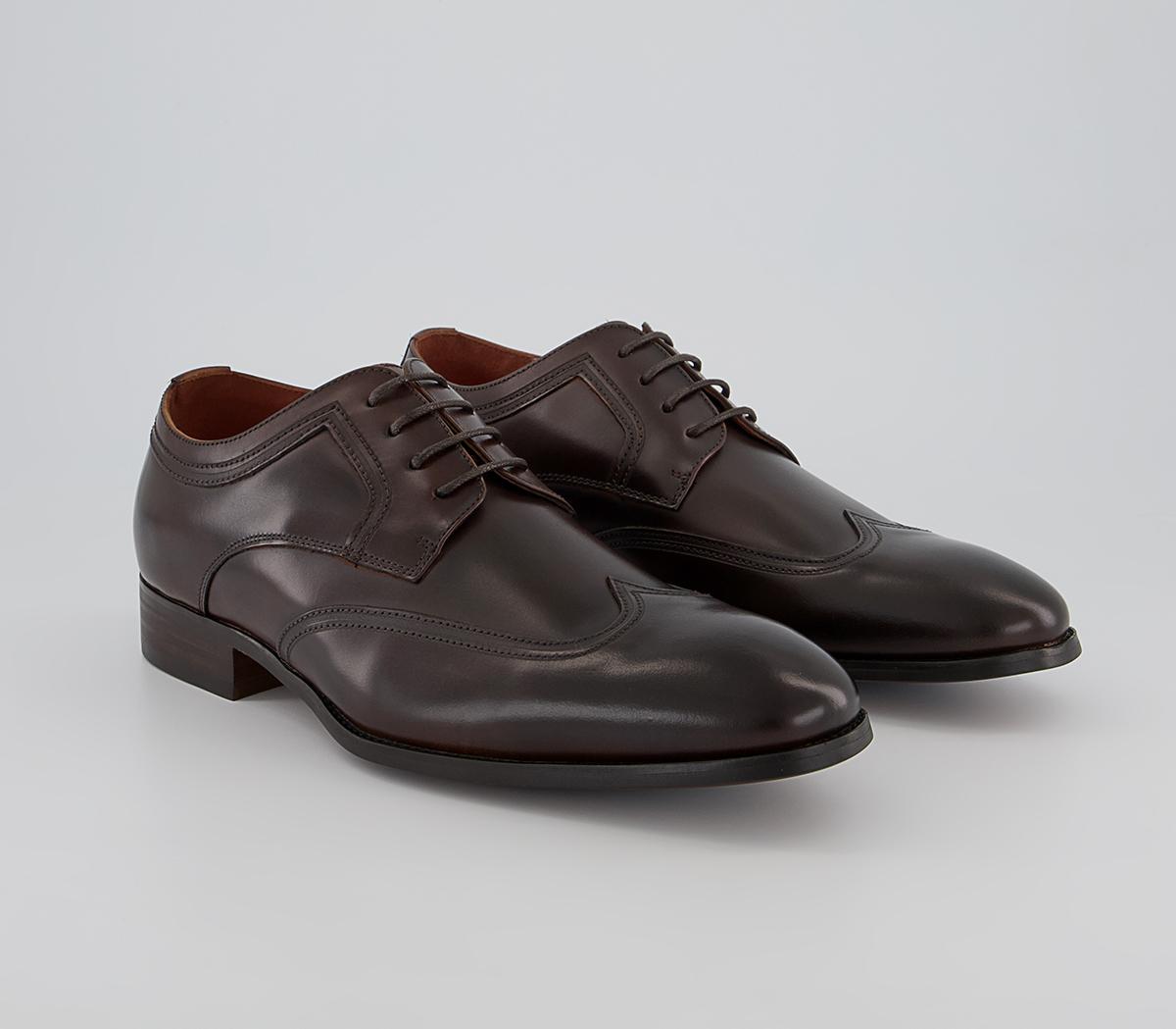 Office Matayo High Shine Plain Toe Wingcap Derby Shoes Office Matayo High Shine Plain Toe Wingcap Derby Shoes Brown Leather