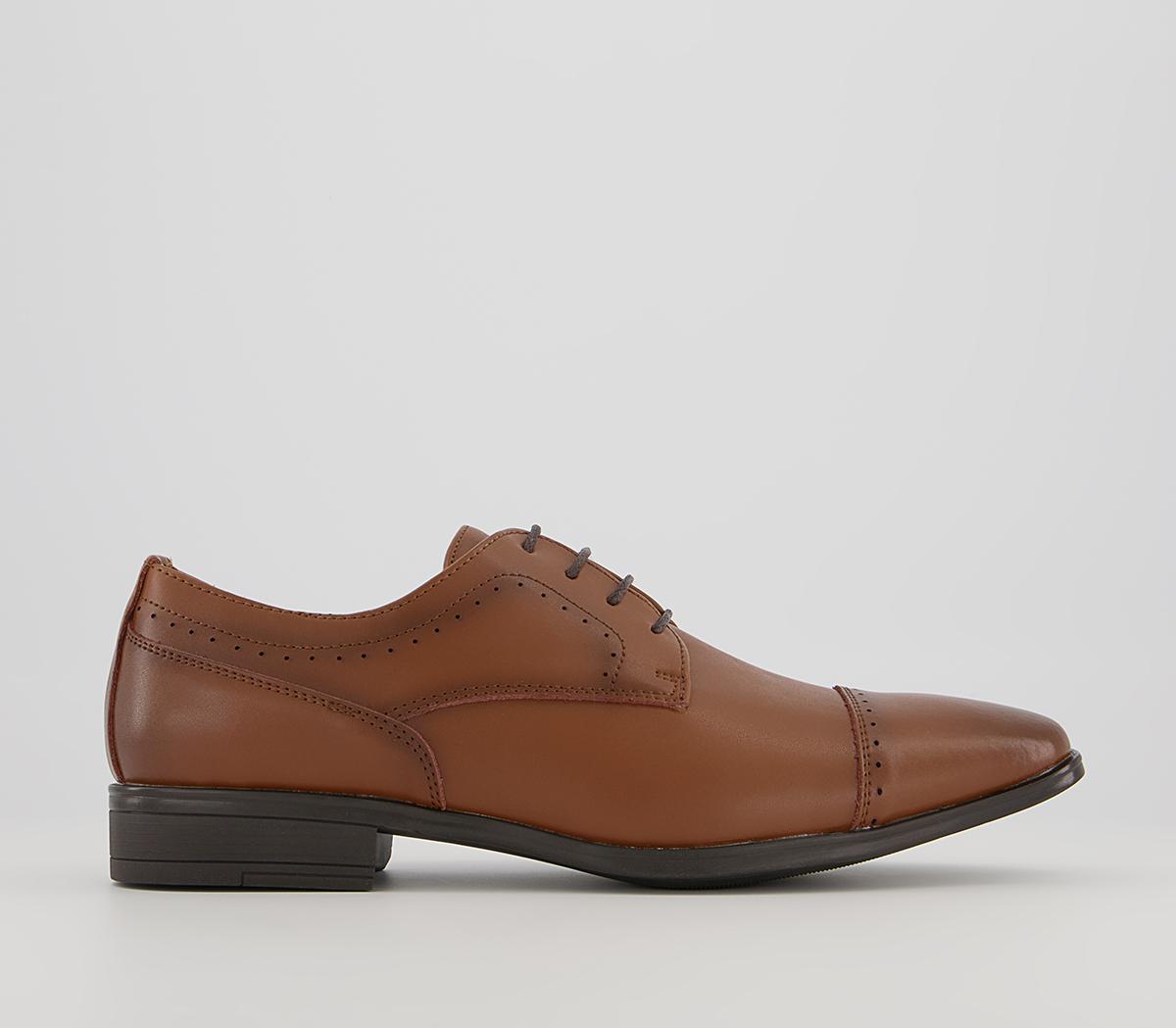 OFFICE Memoir 2 Toe Cap Derby Shoes Tan Leather - Men’s Smart Shoes