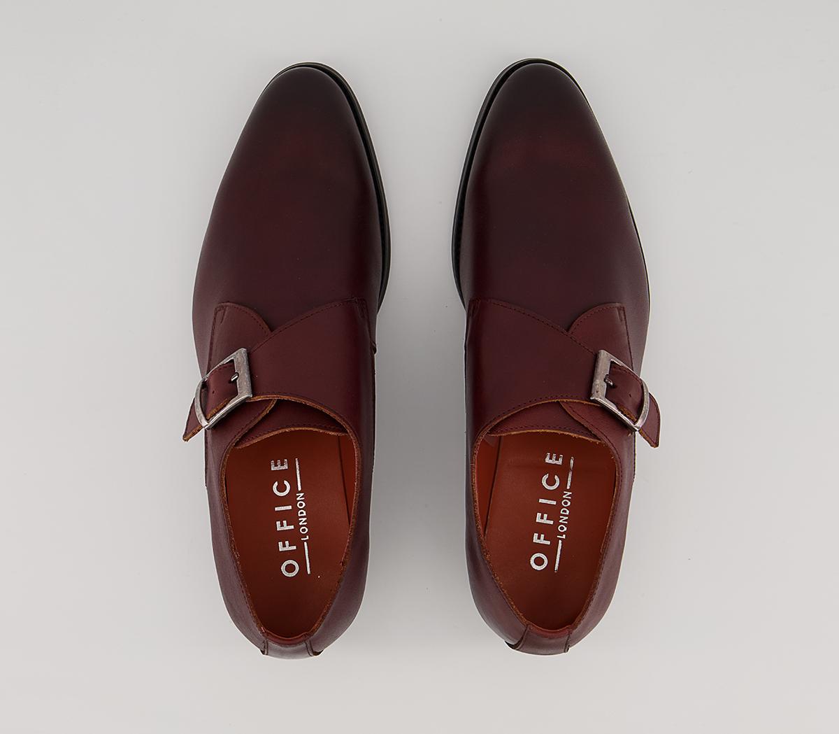 Office Montague Single Monk Shoes Office Montague Single Monk Shoes Burgundy Leather