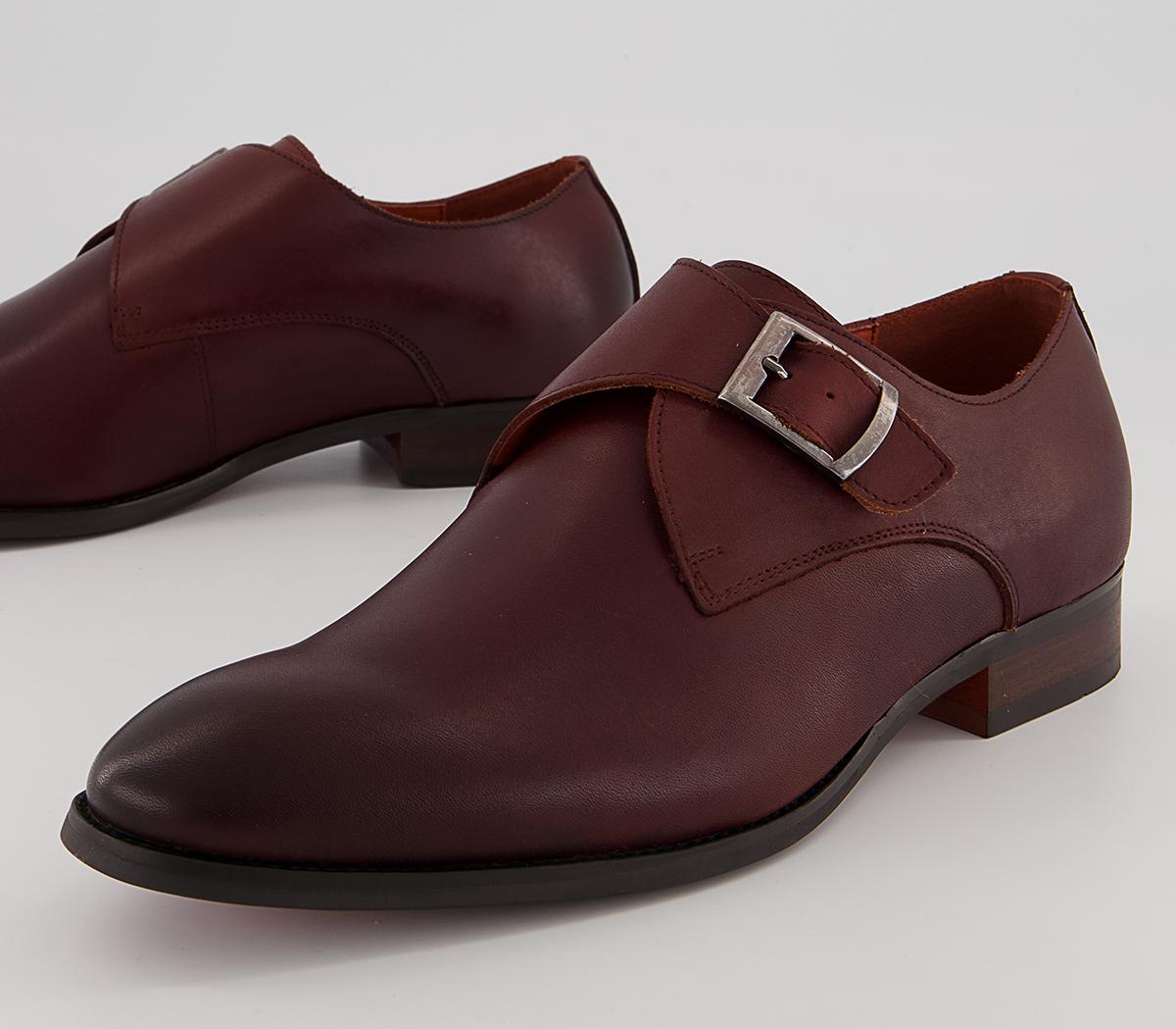 Office Montague Single Monk Shoes Office Montague Single Monk Shoes Burgundy Leather
