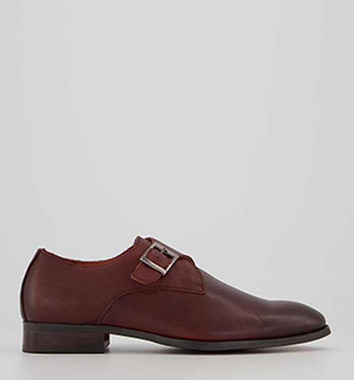 Office Montague Single Monk Shoes Burgundy Leather