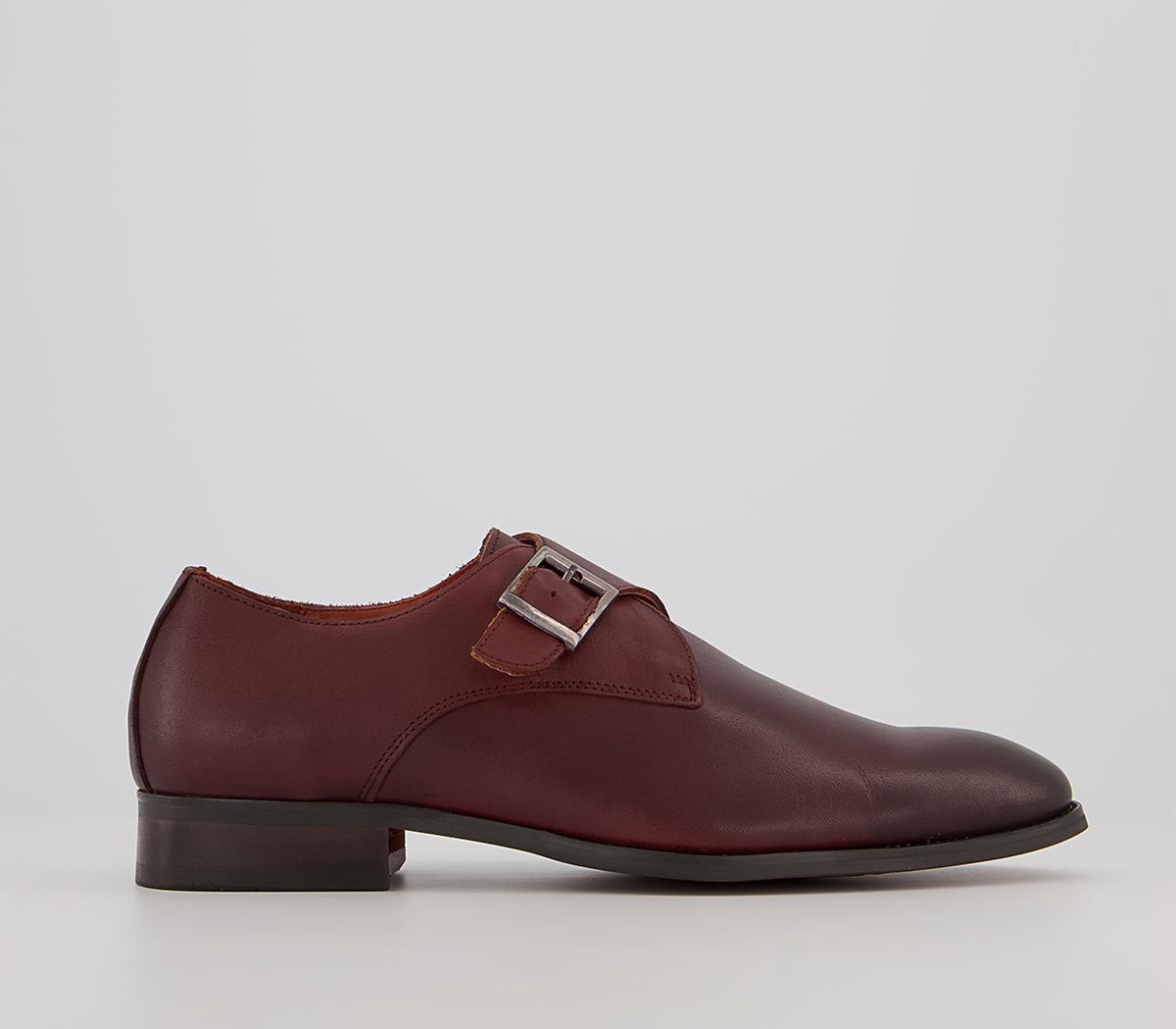 OFFICEMontague Single Monk ShoesBurgundy Leather