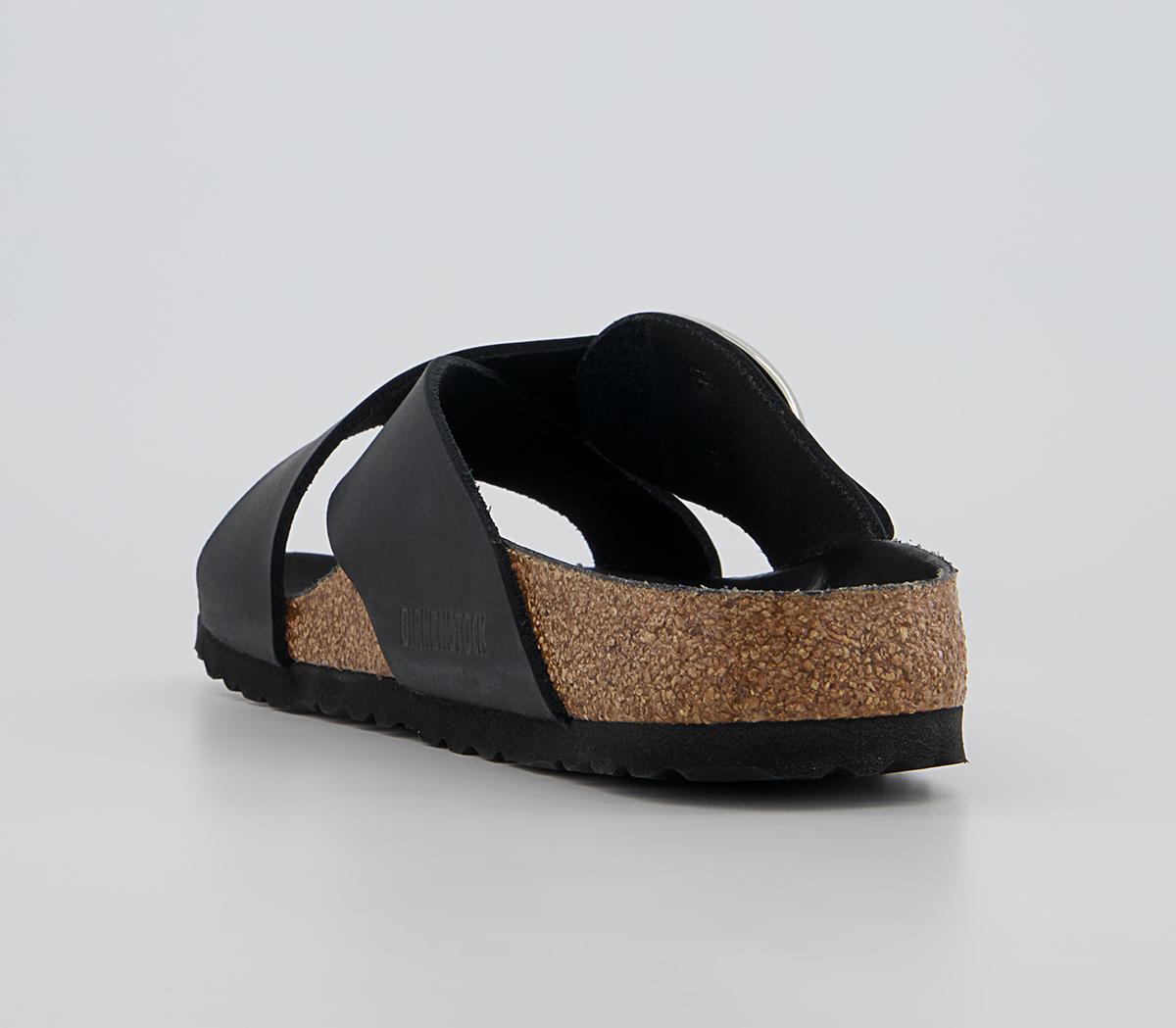 BIRKENSTOCK Siena Big Buckle Sandals BIRKENSTOCK Siena Big Buckle Sandals Black Natural Leather Oiled