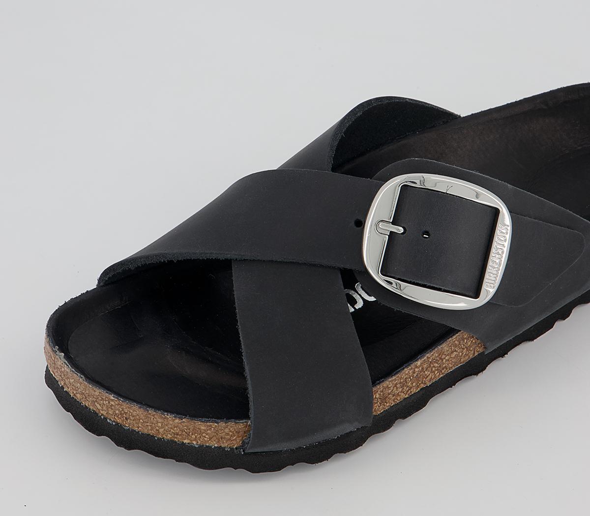 BIRKENSTOCK Siena Big Buckle Sandals BIRKENSTOCK Siena Big Buckle Sandals Black Natural Leather Oiled