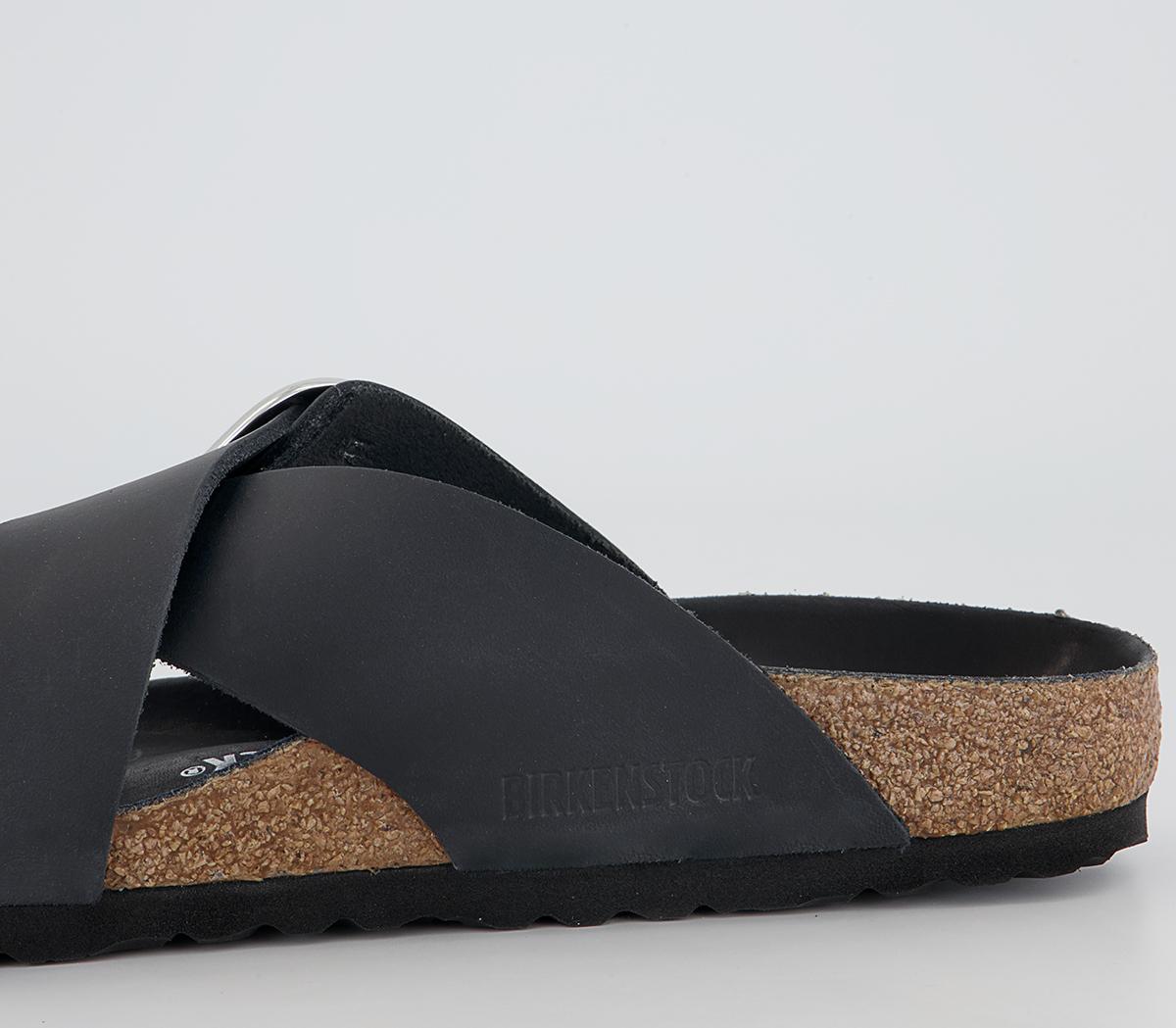 BIRKENSTOCK Siena Big Buckle Sandals BIRKENSTOCK Siena Big Buckle Sandals Black Natural Leather Oiled