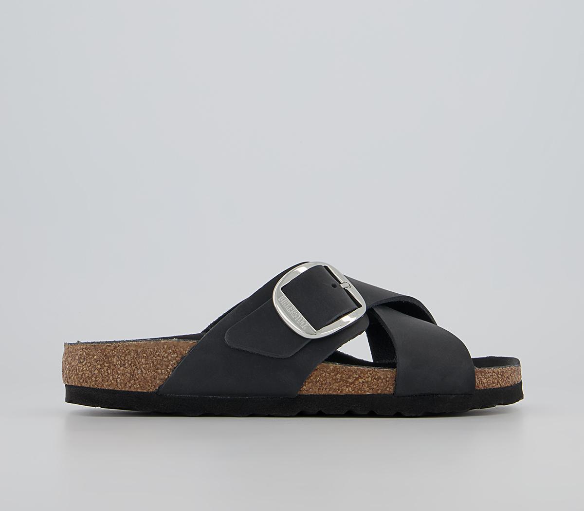 BIRKENSTOCK Siena Big Buckle Sandals BIRKENSTOCK Siena Big Buckle Sandals Black Natural Leather Oiled