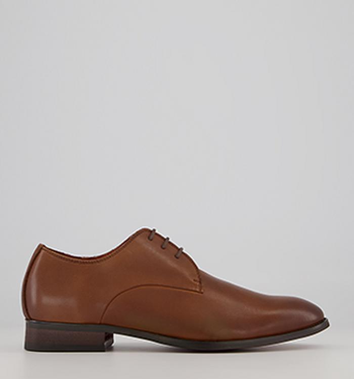 Office Miguel Three Eye Derby Shoes Tan Leather