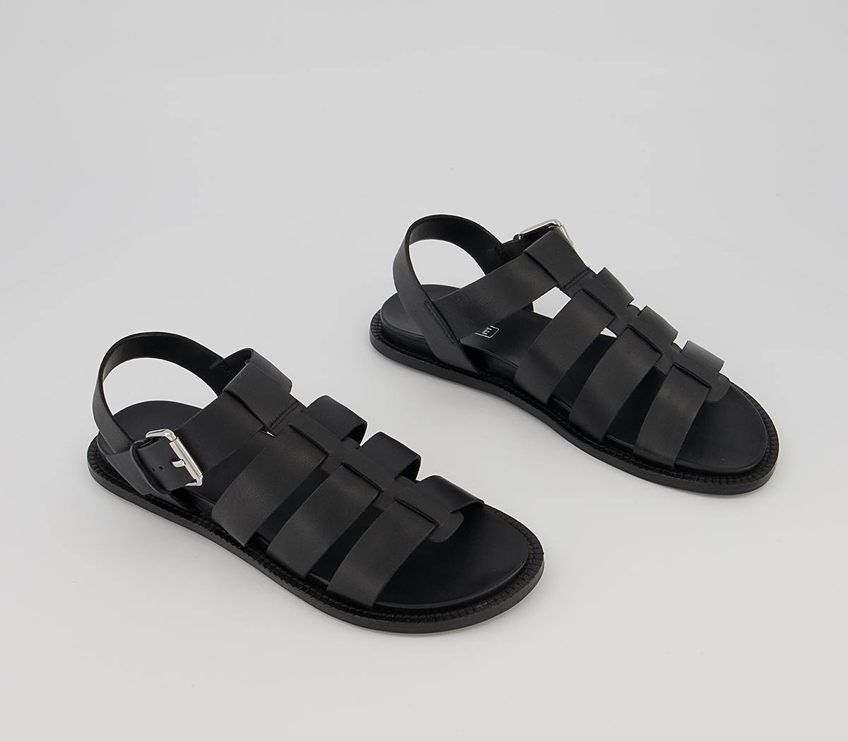 OFFICE Sacrifice Fishermans Sandals Black Leather - Women’s Leather Sandals