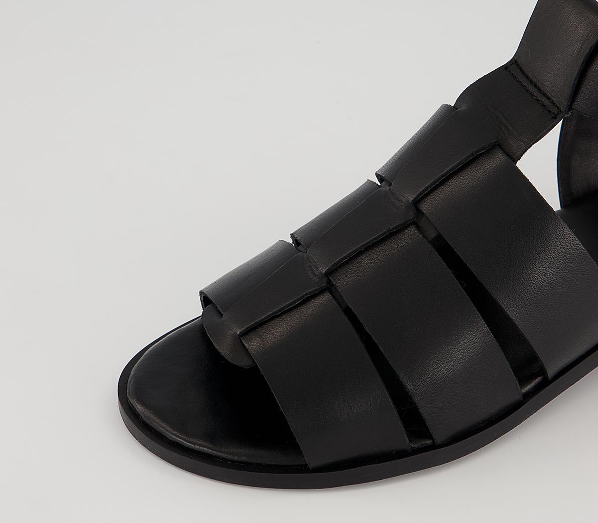 OFFICE Saunter Buckle Sandals Black Leather - Women’s Sandals