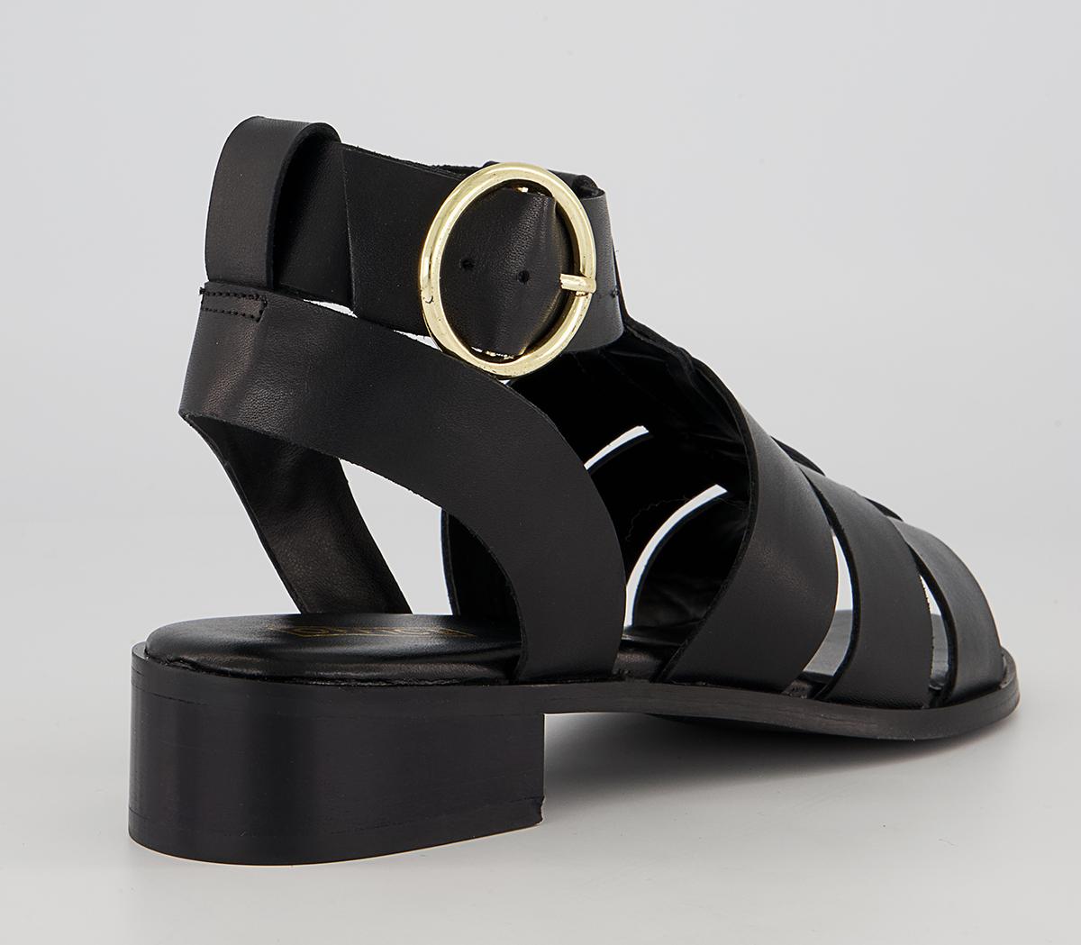 Office Saunter Buckle Sandals Office Saunter Buckle Sandals Black Leather