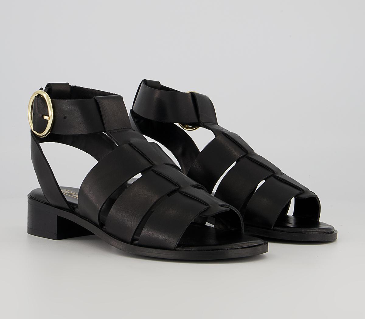 Office Saunter Buckle Sandals Office Saunter Buckle Sandals Black Leather