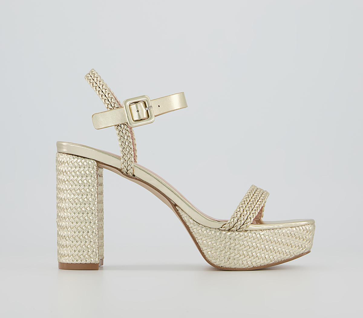 Heloise Two Part Weave Sandals Gold