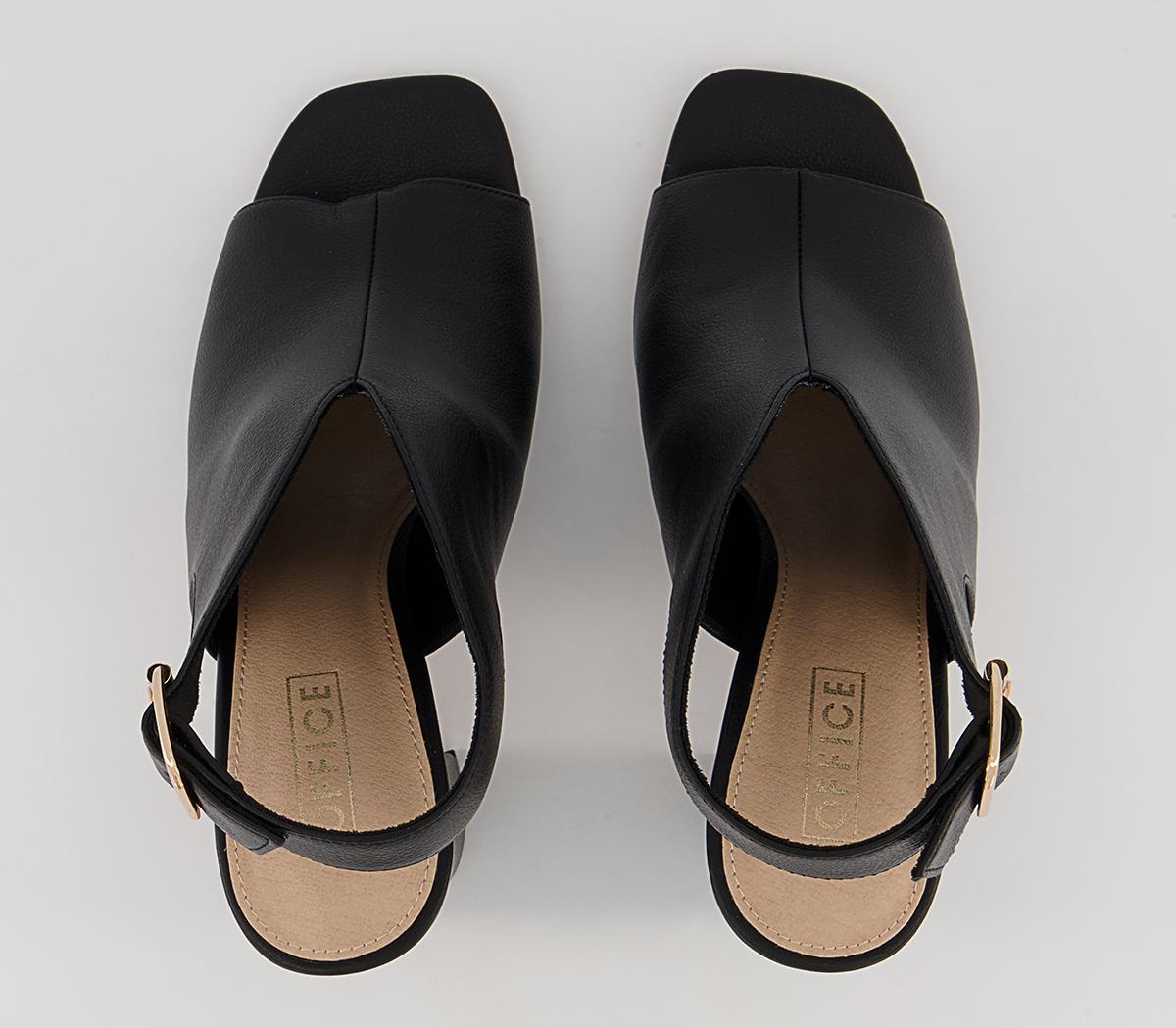 OFFICE Himalaya Slingback Open Toe Block High Heels OFFICE Himalaya Slingback Open Toe Block High Heels Black